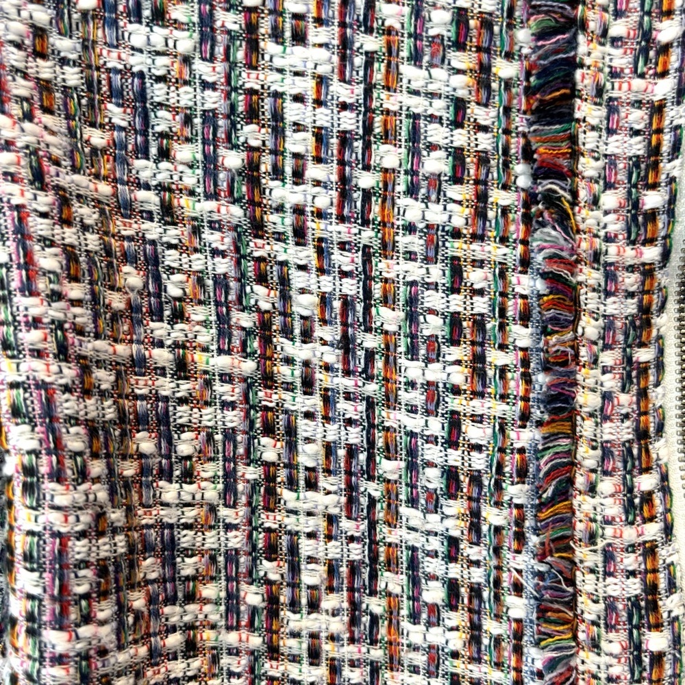 Carolina Belle Blazer multi tweed fringe Jacket SZ S Worn 1X - Picture 5 of 9